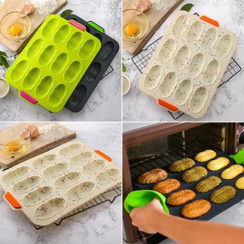 12 Grids Silicone Non-Stick Cake Mold Biscuit Dessert Bakeware DIY Baking Tool