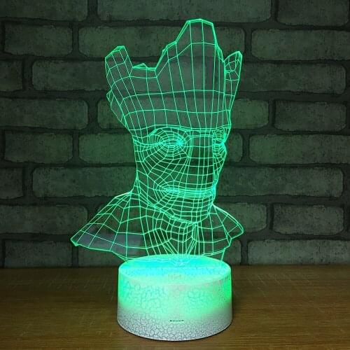 Led Creative Gift 3D Lamp Plug-in Touch Remote Control Color Change 3d Light Fixtures Colorful Acrylic Plate Led Night Light