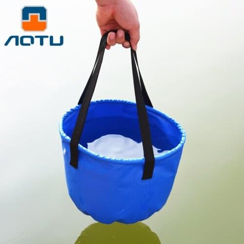 Outdoor Camping Fishing Bucket Thickening Portable Folding Bucket Car Storage Container Car Wash Multi-function Cleaning Tools