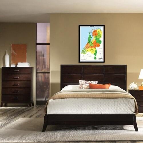 In Dutch Netherlands Map Canvas Painting 60*90cm Wall Decoration Poster for School Supplies Children Education Party Gift