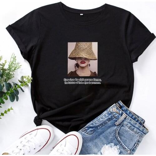 Ever Since The Night Gave Me Print Tshirt Women Top Fashion Clothes T-shirts Women Casual Loose Camiseta Mujer Simple Wild Top