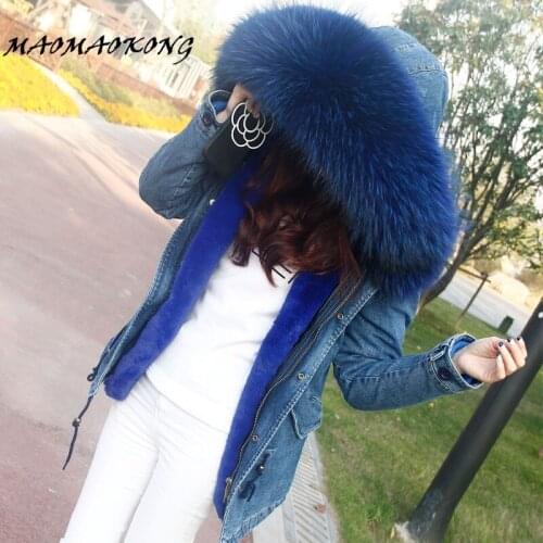 2017 Winter Jacket Women Coat Real Fur Parka Natural Raccoon Fur Collar Hooded Female Thick Warm Fur Outwear Brand Quality