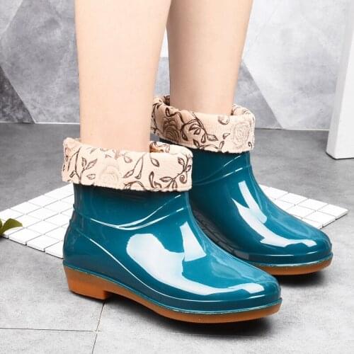 Rain Boots Ladies Low Tube Non-slip Fashion Kitchen Ladies Rain Boots Short Tube Fashion Water Shoes Rain Boots Women