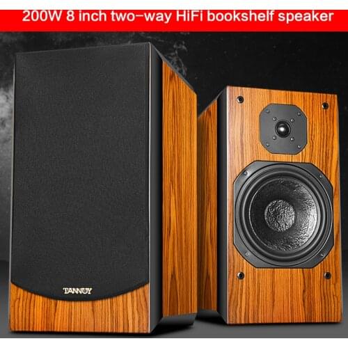 200W 8-inch High-power HiFi Bookshelf Speakers Home Theater Fever Subwoofer Audio Monitor Desktop Front Speakers 8 Ohms