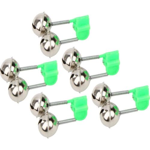 5Pcs Fishing Pole Fish Bite Lure Alarm Alert Twin Bell Ring Rod Tip Clip Fishing Bell fishing accessories