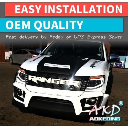 AKD Car Styling Headlights for Ford Ranger Everest T6 FL 2012-2014 Raptor 1 LED Headlight DRL Head Lamp Led Projector