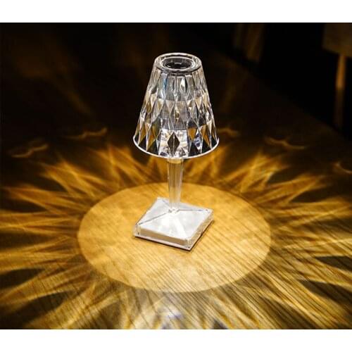 USB Diamond Table Lamp Acrylic Decoration Light for Bar Bedroom Bedside Coffee Crystal LED Desk Lamps Gift Night Lights Lighting