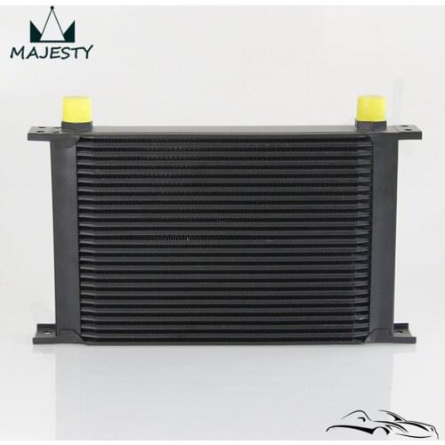 AN10 248mm 25 Row Aluminum British Engine Oil Cooler Universal Black / Silver