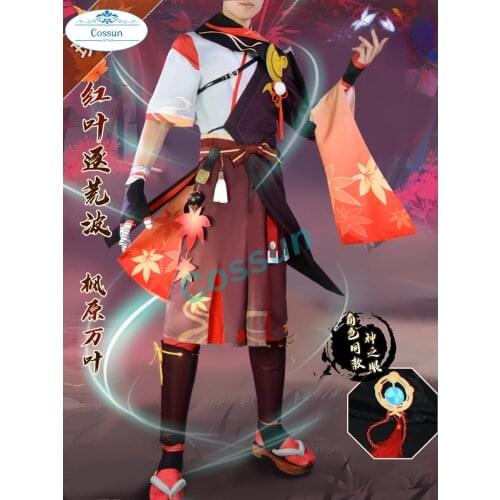 Anime! Genshin Impact Kiryu Kazuha Game Suit Kimono Uniform Cosplay Costume Halloween Party Outfit Role Play For Men 2021 NEW