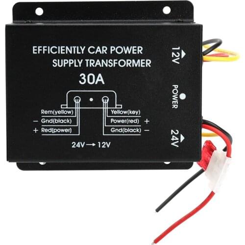30A Aluminum Alloy Car Power Supply Converter Step Down Inverter 24V To 12V 240W Super Capacitor