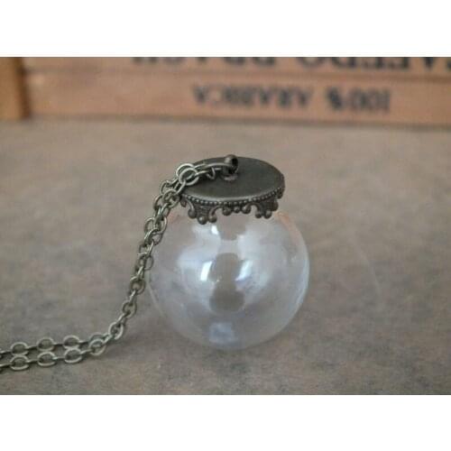 Free ship!!25x15mm Mini glass globe round with bronze an crown cap,DIY galss bottle pendant,jewelry pendant