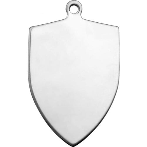 Free Shipping Stainless Steel Pet Tag Polished Stainless Steel Shield Shaped Dog Name Tags Personalized Pet ID Tag