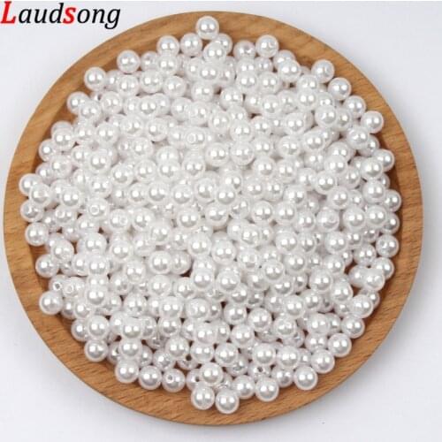 Various Size White Imitation Pearl Beads Round Loose Spacer Beads For Jewelry Making Diy Necklace Bracelet Jewelry Finding