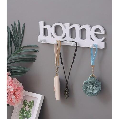 Household Hat Key Ring ClothesHome Decoration Hanger Key Ring Wall Hook White Bag Robe Hanging Door Bathroom Hook