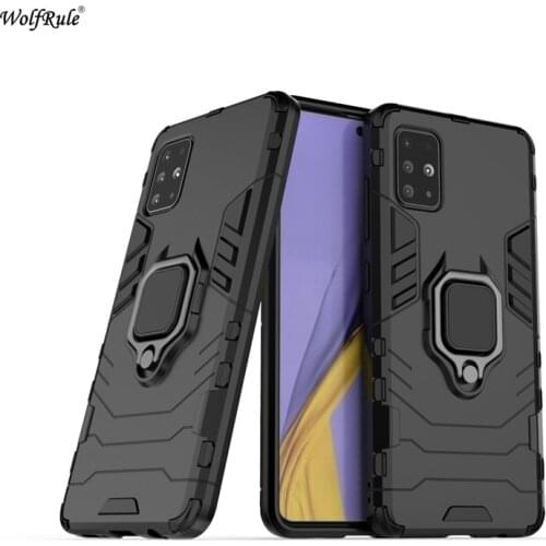 For Samsung Galaxy A51 Case Cover TPU Hard PC Cover For Samsung A51 Case Ring Holder Stand Magnetic Armor Funda SM-A515FN Coque