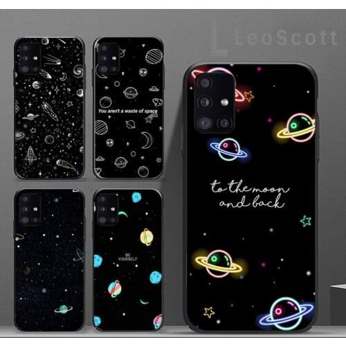 Outer Space Planet Stars Moon Spaceship Phone Case For Samsung A40 A31 A50 A51 A71 A20E A20S S8 S9 S10 S20 Plus note 20 ultra