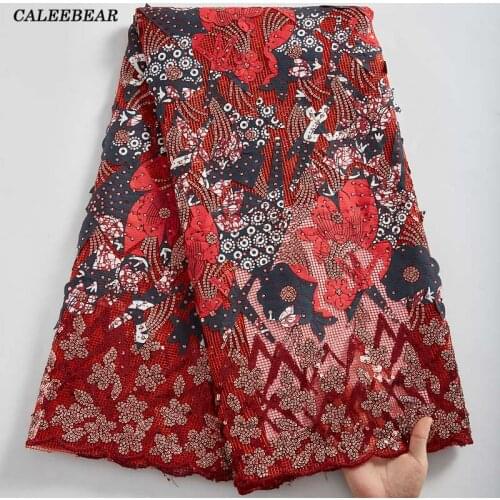 Embroidery French Lace Fabric Mesh African Lace Fabric 2021 High Quality Sequin Lace With Wax Materials For Wedding Dress S2407