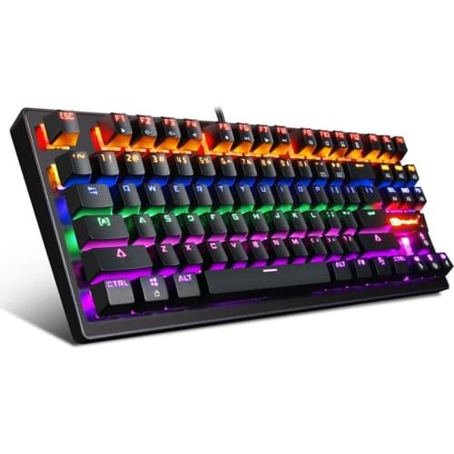 Magegee MK1 Gaming Wired Green Axis mechanical Keyboard 87 Keys RGB LED Red Breathing Light USB Keyboard For Computer Laptop