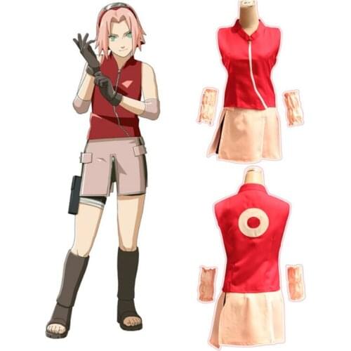 Anime Shippuuden Cosplay Costume Haruno Sakura Cosplay Costumes Halloween Carnival Party Full Sets Cosplay Costume