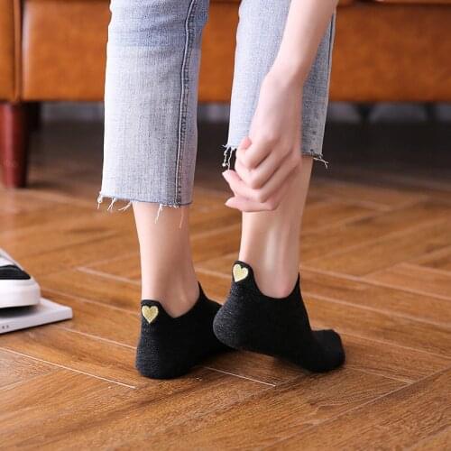 Fashion Socks Woman 2020 New Spring 1 Pair Ankle Socks Girls Cotton Color Novelty Lady Fashion Cute Heart Casual Women Socks