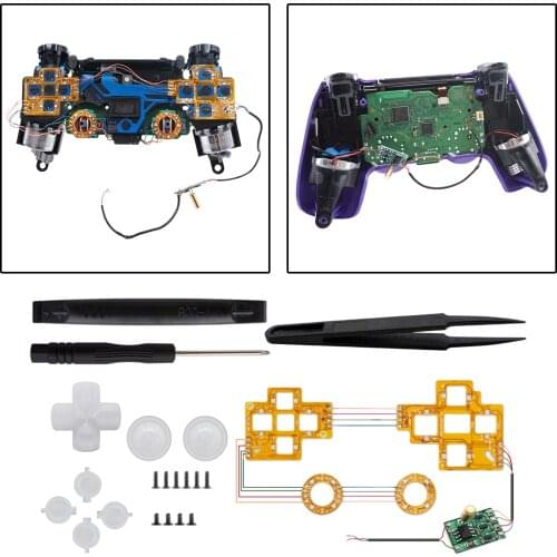 Multi-colors Light Board Handle Modification LED Modes Buttons Screws Screwdriver Kit for PS4 Controller