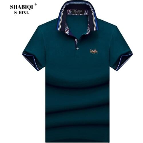 SHABIQI New Brand Men shirt Men Polo Shirt Men Short Sleeve Cotton Shirt Breathable Casual Polo Shirt Plus Size 5XL 6XL 7XL 8XL