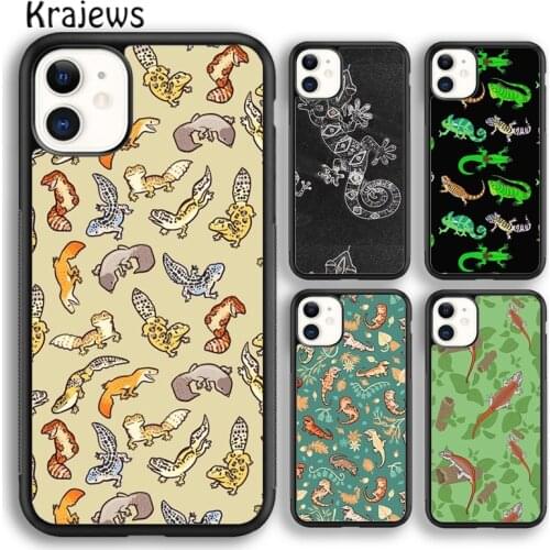 Krajews Lizards Geckos Soft Phone Case Cover For iPhone 5s SE 6s 7 8 plus X XR XS 11 12 pro max Samsung Galaxy S8 S9 S10 Plus