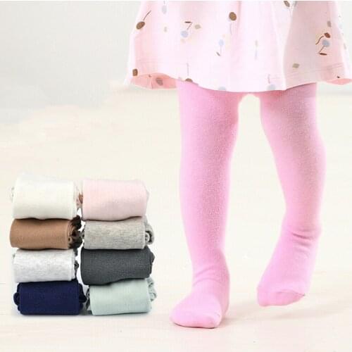 Brand New Children Spring/Autumn Tights Cotton Baby Girl Pantyhose Kid Infant Knitted Solid Tights Soft Infant Clothing