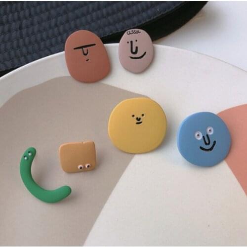 New Trendy Korean Cartoon Acrylic Drop Earrings For Women 2020 Unique Fun Statement Earring Fashion Jewelry INS Wholesale