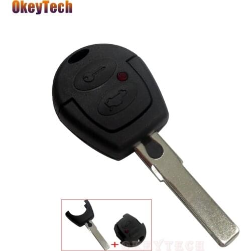 OkeyTech For VW Passat Polo Golf Sharan Bora Key 2 Buttons Remote Key Replacement Uncut Blade Auto Car Key Fob Shell Cover Case