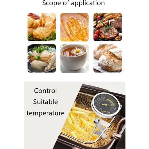 Dial Display Stainless Steel Food Thermometer Instant Read Bimetal Oven Thermometer Outdoor Barbecue Grill Temp Gauge