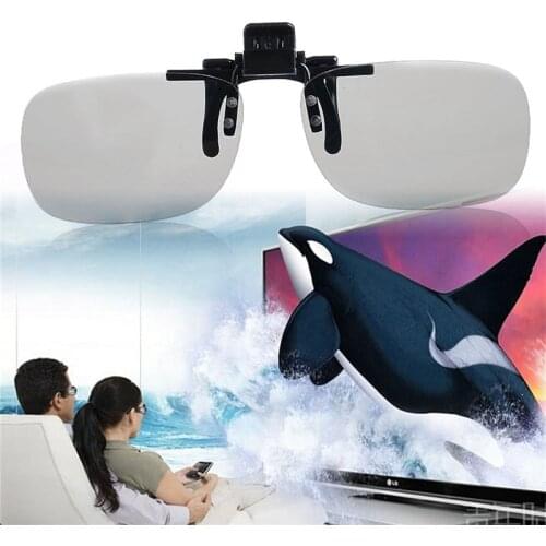 Peacefair 1PC Clip VR 3D Polarized Glasses On type Passive Circular 0.4mm 3D Glasses For 3D TV Movie/Cinema