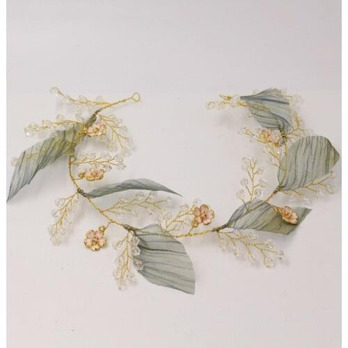 Elegant Sweetheart Bridal Headdress Metal Branch Mesh Leaf Head Band for Wedding Perform Studio Travel Prop Daily Life HP048