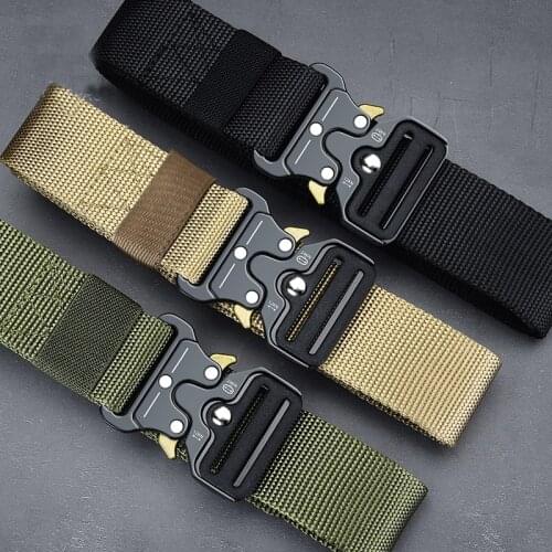 2021 New Army Style Belts Quick Release Tactical Belt Men Canvas Waistband Outdoor Hunting Military Battle Police Waist Strap
