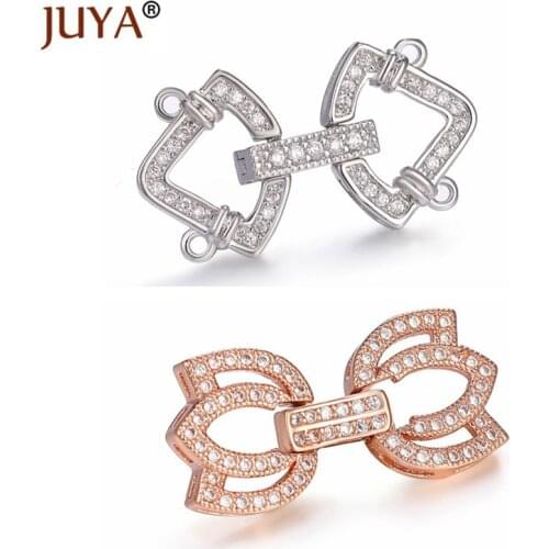 Luxury Zircon Jewelry Findings Beads Hooks Clasps For Hand made DIY Making Pearl Beaded Bracelets Necklaces Handicraft Supplies