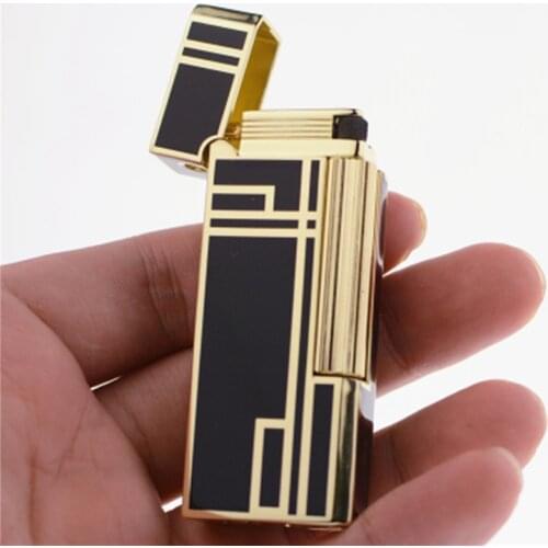 Luxury Ping Sound Lighter Gas Inflatable Cigarette Flint Lighter for Cigarettes Refillable Grinding Wheel Lighter Best Gift