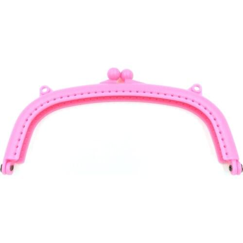 Pink Semicircle 16cm Plastic Purse Frames Clutch Buckles Kiss Clasps Handbag Handles Crafts Making Hardware Accessories Supplies