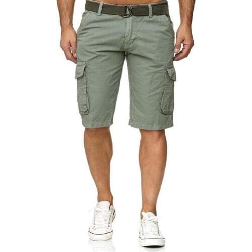 Men Shorts Multi-Pocket Military Camo Sports Cargo Shorts breathable Fifth Pants with Waist Belt Men Shorts Summer 2021