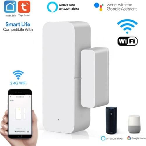 Tuya Smart WIFI Door Magnetic Alarm Detector Independent Sensor Wireless Security Alarm No Hub Required Window Door Sensor