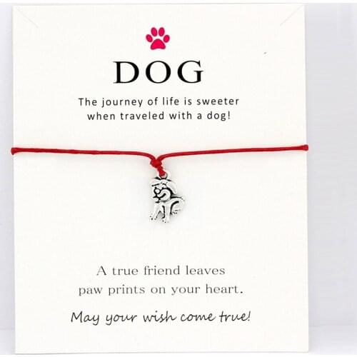 Dogs Paw Charm Bracelets Rope Chain Jewelry Women Men Boy Girl Unisex Jewelry Friendship Best Friends Gift Drop Shipping