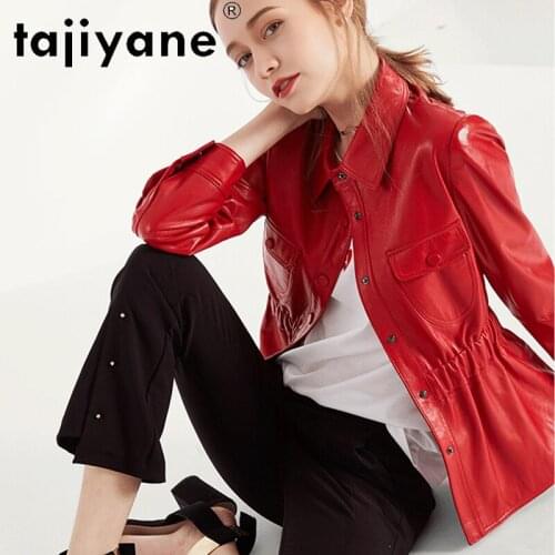 Tajiyane Black Leather Jacket Women Spring 2021 100% Sheepskin Coat Female Short Coats and Jackets Veste Femme Pph4960