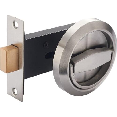 Stainless Steel 304 Recessed Invisible Cup Handle/ Privacy/Hidden Door Lock Fire Proof Disk Ring Lock No Key