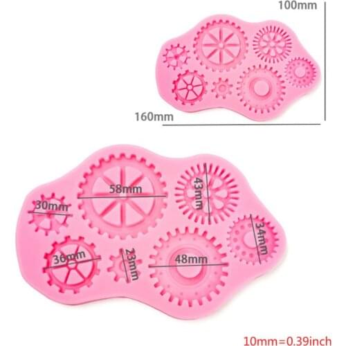 Vintage Clock Silicone Molds Steampunk Gear Baby Birthday Fondant Cake Decoratin