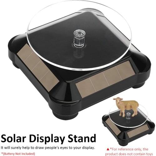 Solar Showcase 360 Rotating Turntable Jewelry Watch Ring Phone Display Stand For Office Coin Gifts Precious Stones Toy Etc