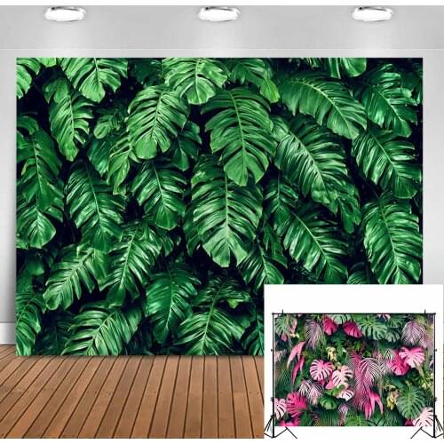 Green Leaves Photography Backdrop Summer Tropical Palms Tree Wedding Portrait Birthday Party Jungle Background Photo Studio