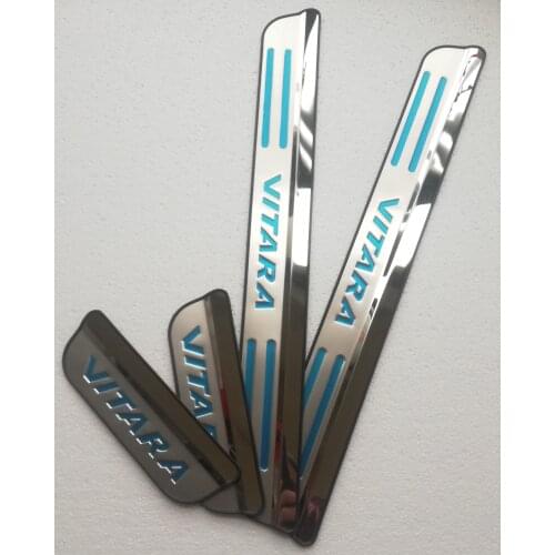 Stainless Steel Mirror Door Sill / Scuff Plate / Threshold 4pcs/set for Suzuki Vitara 2015 2016 2017 2018 2019 Car styling