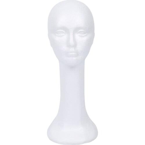 Long Neck Female Foam Head Model Glasses Hair Wig Mannequin Hat Stand Styrofoam