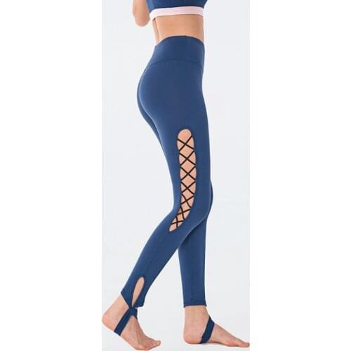 2021 Autumn New Style Gym Pants Woman Leggings High waist Slim fit Tight Yoga Leggings Thigh Hollow out Fitness Stirrup Legging
