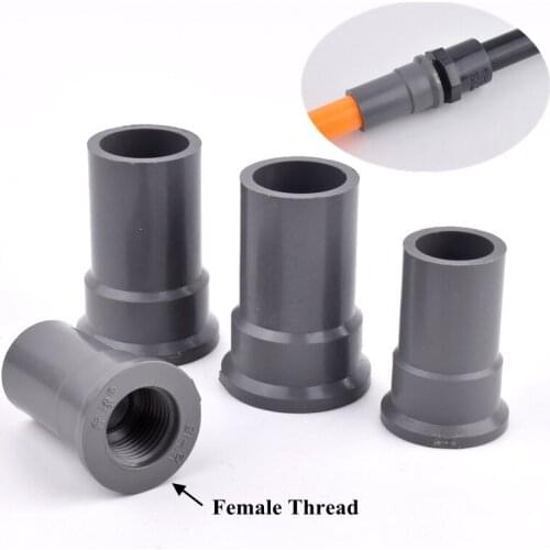 1pc 1/2"~2" Female Thread To 20~63mm PVC Pipe Connector Garden Watering Irrigation Water Tube Joint Aquarium Fish Tank Fittings