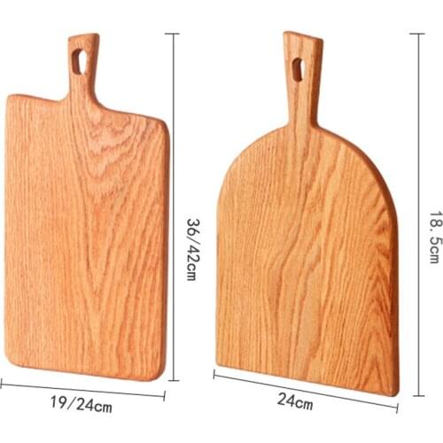 1Pcs Wood bread tray vintage Chopping block Handle pizza board Nordic cake food photography props wooden bread plate